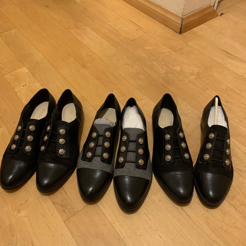 3 Pairs Bundle Nine West Leather Slip On Loafers
